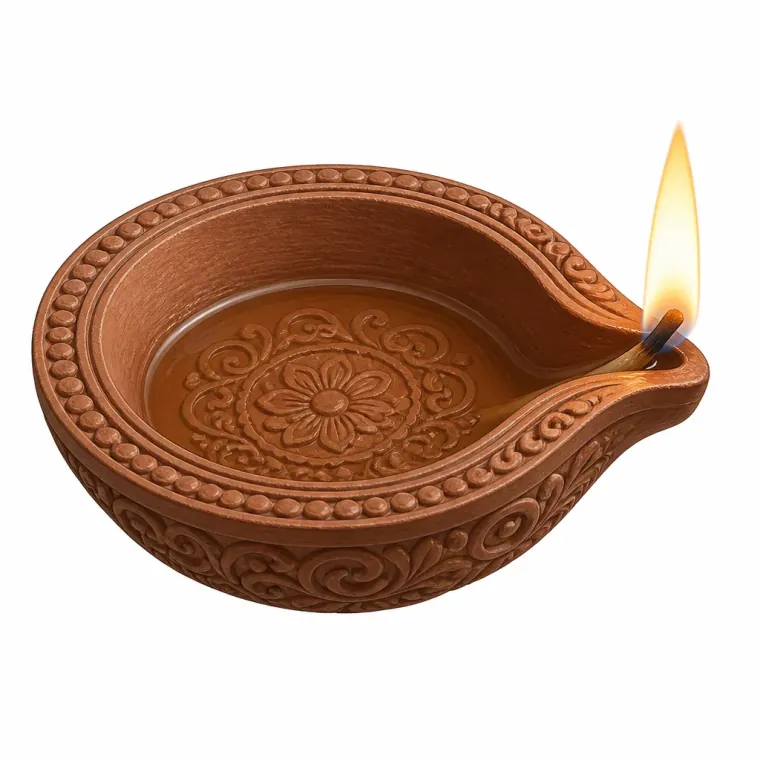 A lit diya